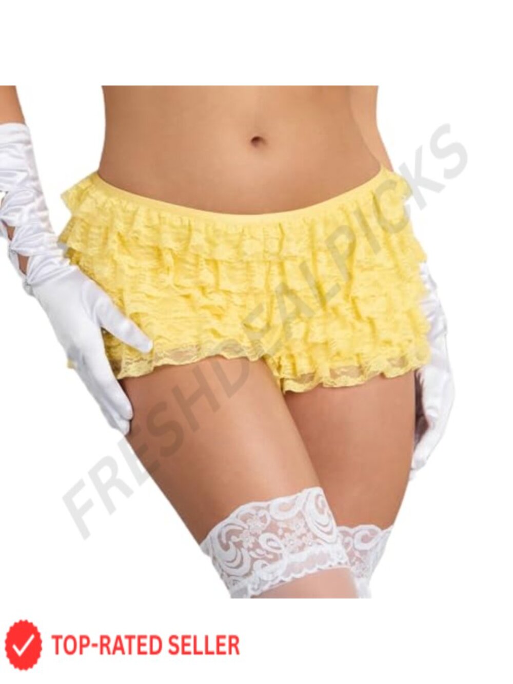 Ruffle Lace Trim Bloomer Shorts Lolita Y2K Bow Front Elastic Waist